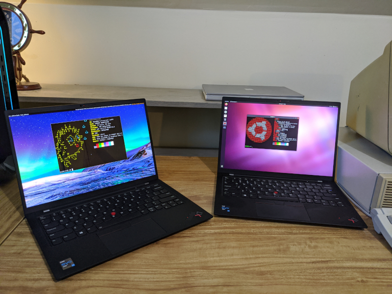 A pair of X1 Carbon Gen 9 ThinkPads